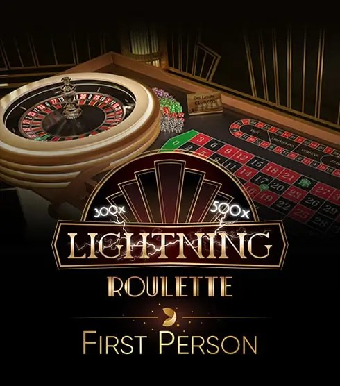 Official Live Dealer logo: First Person Lightning Roulette by Evolution at Shuffle